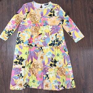 LOVEU. DEAR MULTI COLOR LAYERED LONG SLEEVE LAYERED DRESS